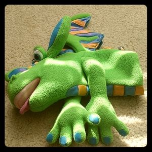 Doofy the dragon puppet.